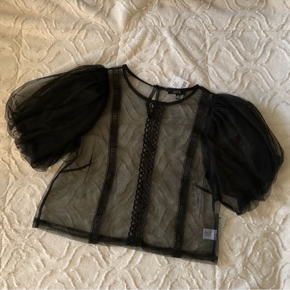 NWT Sheer Black Blouse - Picture 1 of 5